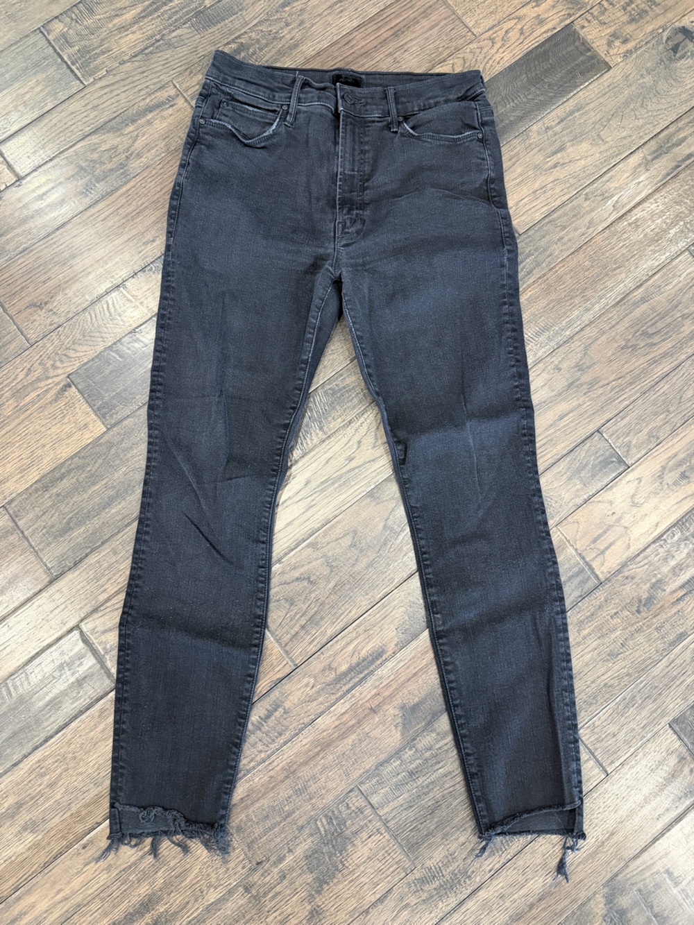 MOTHER The Stunner Ankle Fray Jeans 29 Rebels and Lovers Black Skinny